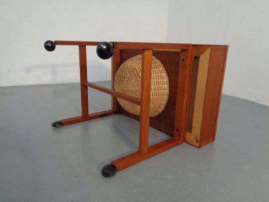 Danish Teak Sewing Table on Wheels, 1960s-RDW-888713