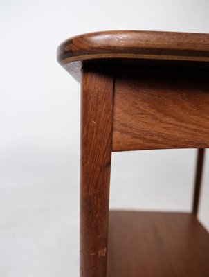 Danish Teak Side Table on Wheels, 1960s-UY-999238