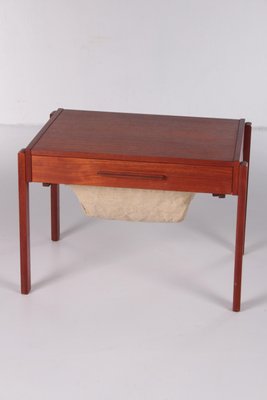 Danish Teak Side Table with Drawers on Wheels, 1960s-EZZ-592507