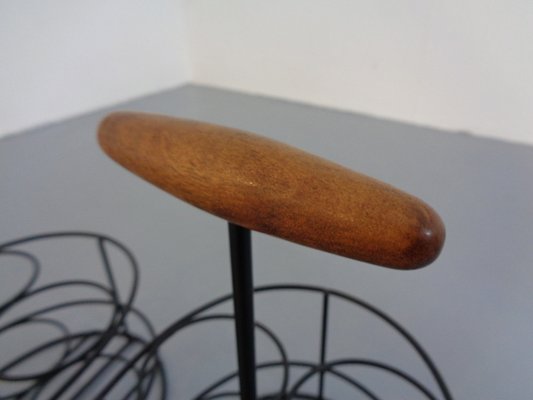 Danish Teak & Steel Bottle Holder, 1960s-RDW-1289549