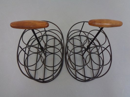 Danish Teak & Steel Bottle Holder, 1960s-RDW-1289549