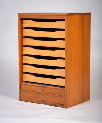 Danish Teak Tambour-Door Filing Cabinet, 1960s-ZGQ-1734455