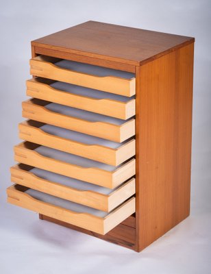 Danish Teak Tambour-Door Filing Cabinet, 1960s-ZGQ-1734455