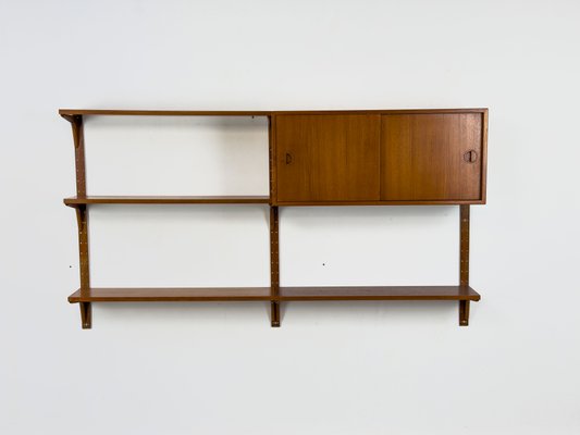 Danish Teak Wall Shelving Unit from Hansen & Guldborg, 1960s-QEQ-2042070