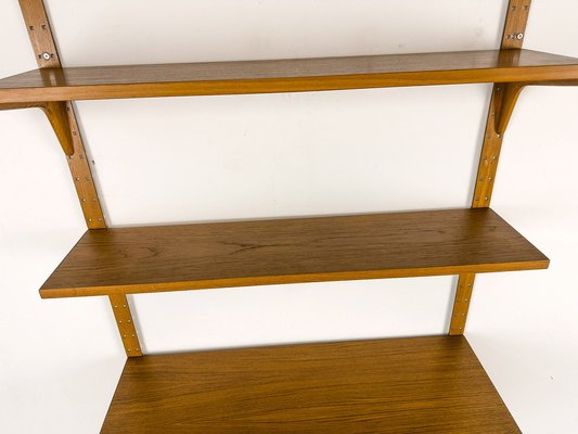 Danish Teak Wall Shelving Unit from Hansen & Guldborg, 1960s-QEQ-1761172