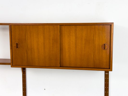 Danish Teak Wall Shelving Unit from Hansen & Guldborg, 1960s-QEQ-2042070