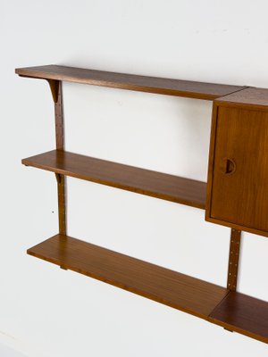 Danish Teak Wall Shelving Unit from Hansen & Guldborg, 1960s-QEQ-2042070