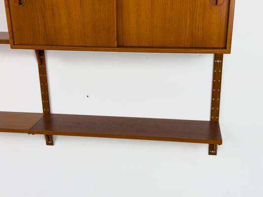 Danish Teak Wall Shelving Unit from Hansen & Guldborg, 1960s-QEQ-2042070