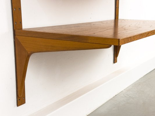 Danish Teak Wall Shelving Unit from Hansen & Guldborg, 1960s-QEQ-1761172