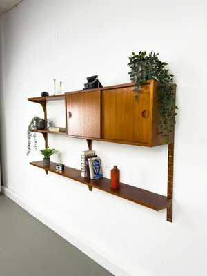 Danish Teak Wall Shelving Unit from Hansen & Guldborg, 1960s-QEQ-2042070