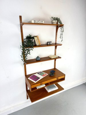 Danish Teak Wall Shelving Unit from Hansen & Guldborg, 1960s-QEQ-1761172