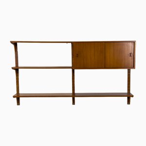 Danish Teak Wall Shelving Unit from Hansen & Guldborg, 1960s-QEQ-2042070