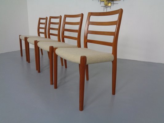 Danish Teak & Wool 85 Dining Chairs by Niels Otto Møller for J.L. Møllers, 1960s, Set of 4-RDW-985567