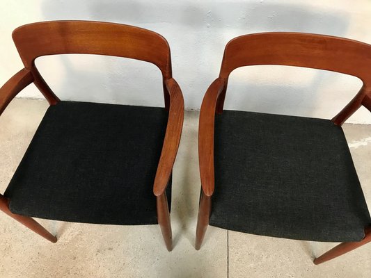 Danish Teak & Wool Model 56 Chairs by Niels O. Møller for J.L. Møllers, 1954, Set of 2-JP-1100155