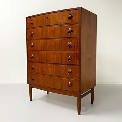 Danish Teakwood Curved Chest of Drawers, 1960s-ZT-2026081