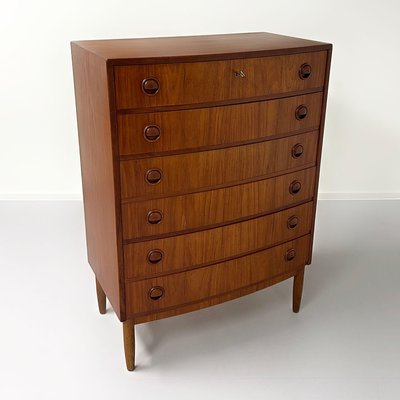 Danish Teakwood Curved Chest of Drawers, 1960s-ZT-2026081