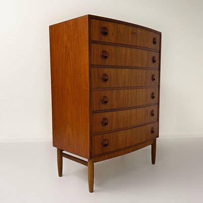 Danish Teakwood Curved Chest of Drawers, 1960s-ZT-2026081