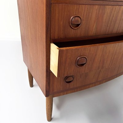 Danish Teakwood Curved Chest of Drawers, 1960s-ZT-2026081