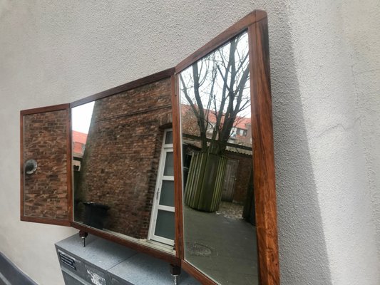 Danish Three-Winged Rosewood Mirror by Aksel Kjersgaard, 1960s-LCR-879108