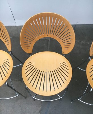 Danish Trinidad Barstools and Table by Nanna Ditzel for Fredericia, 1990s, Set of 4-UAH-820494