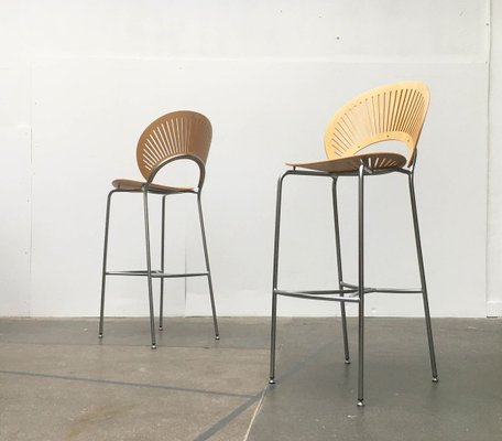 Danish Trinidad Barstools and Table by Nanna Ditzel for Fredericia, 1990s, Set of 4-UAH-820494