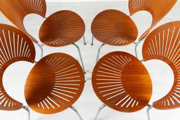 Danish Trinidad Dining Chairs in Teak by Nanna Ditzel 1990s, Set of 4-WIX-1210372