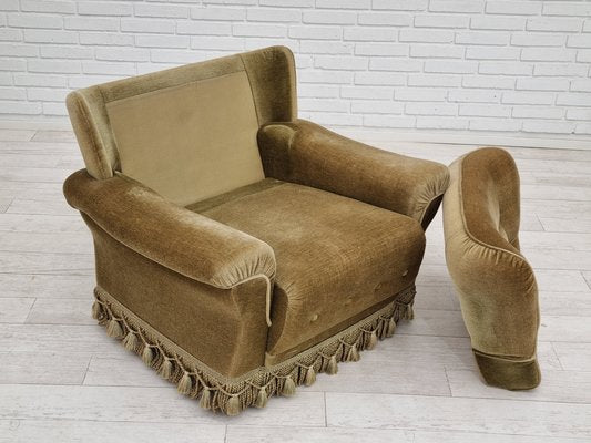 Danish Velour Club Chair, 1970s-TMW-1408486