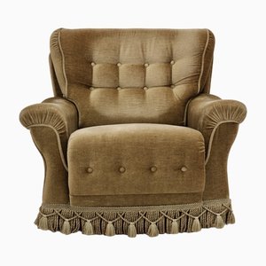 Danish Velour Club Chair, 1970s-TMW-1408486