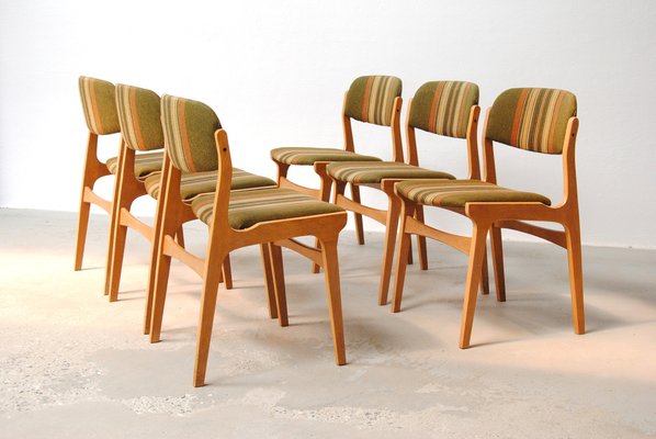 Danish Veneered Oak Dining Chairs, 1970s, Set of 6-VVO-1725245