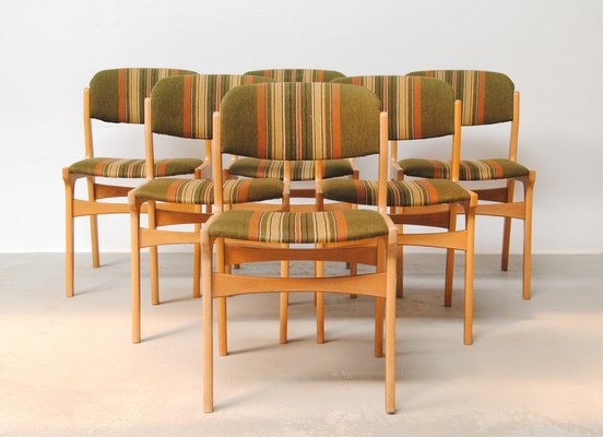 Danish Veneered Oak Dining Chairs, 1970s, Set of 6-VVO-1725245