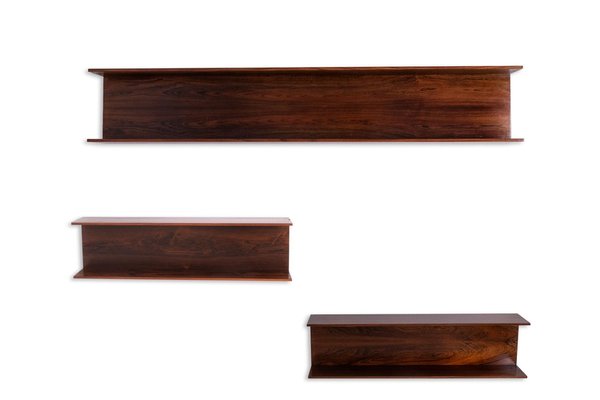 Danish Wall Shelf in Rosewood, 1970s-CEJ-2027326