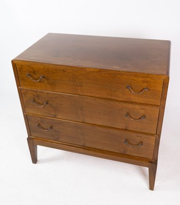 Danish Walnut and Brass Chest of Drawers, 1960s-UY-1427381