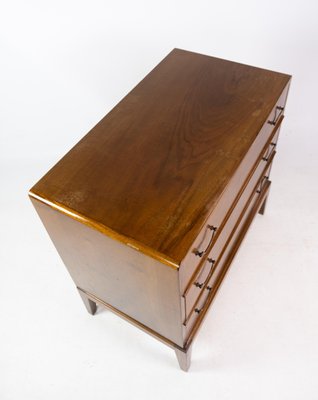 Danish Walnut and Brass Chest of Drawers, 1960s-UY-1427381