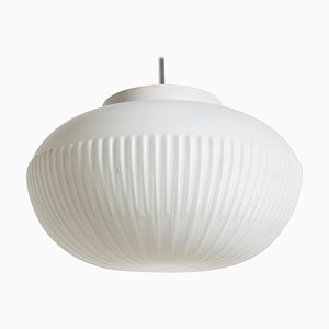 Danish White Opaline Glass Pendant Lamp from Fog & Mørup, 1954-KL-620489