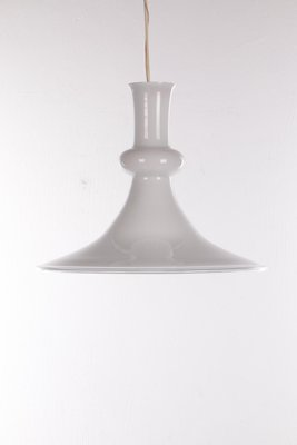 Danish White Pendant in Mouth-Blown Opaline Glass by Michael Bang for Holmegaard, 1980s-EZZ-1256284