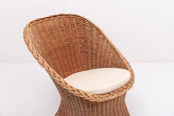 Danish Wicker Lounge Chairs, 1970s, Set of 2-KMC-1738164