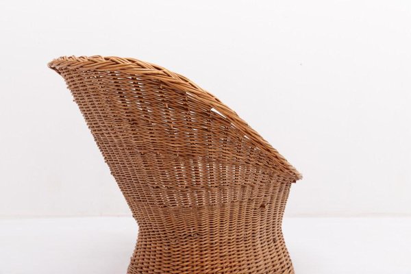 Danish Wicker Lounge Chairs, 1970s, Set of 2-KMC-1738164