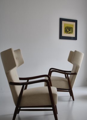 Danish Wingback Armchairs by Eva Koppel for Slagelse Furniture, 1947, Set of 2-WRF-1116217