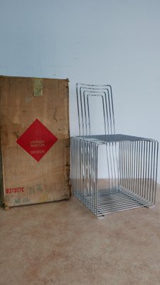 Danish Wire Cube Chair by Verner Panton for Fritz Hansen, 1971-KK-1269626