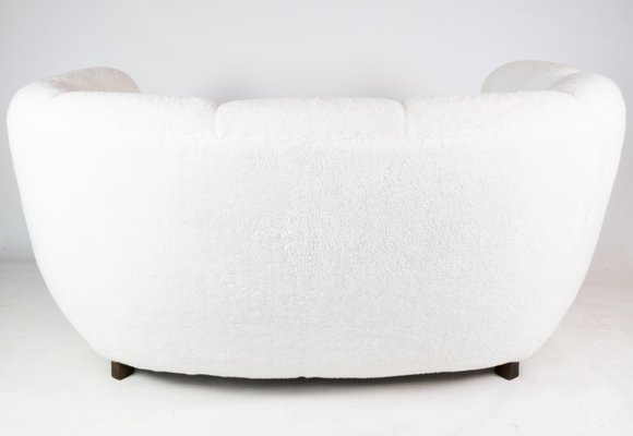 Danish Wool Banana Sofa, 1940s-UY-1427386