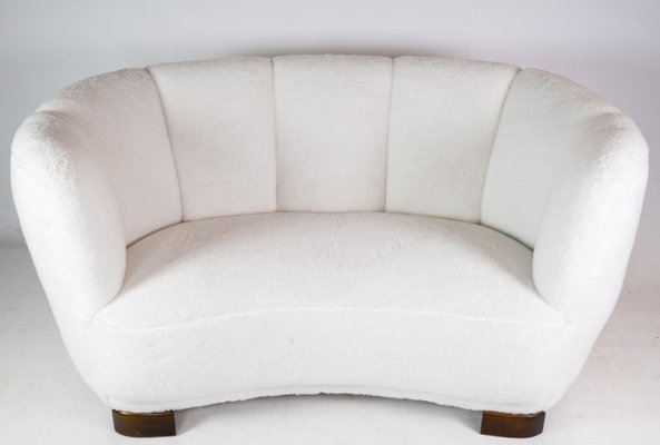 Danish Wool Banana Sofa, 1940s-UY-1427386