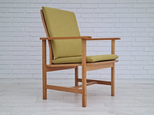 Danish Wool & Oak Armchair by Børge Mogensen for Fredericia Stolefabrik, 1970s-TMW-850827