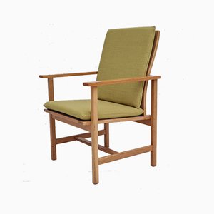 Danish Wool & Oak Armchair by Børge Mogensen for Fredericia Stolefabrik, 1970s-TMW-850827