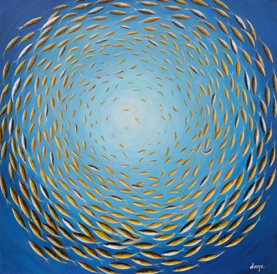 Dany Soyer, La ronde des poissons jaunes, 2022, Acrylic on Canvas-QNR-1188517