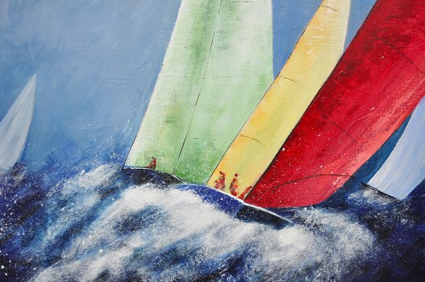 Dany Soyer, Les Grande Voiles, 2022, Acrylic on Canvas-QNR-1277407