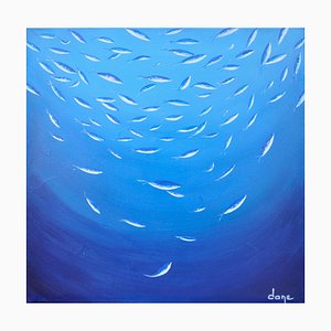 Dany Soyer, Les petites sardines, 2021, Acrylic on Canvas-QNR-1111529