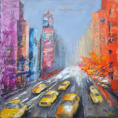 Dany Soyer, New York: Taxis Jaunes, 2023, Acrylic on Canvas-QNR-1699799