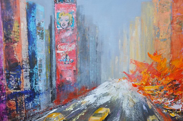 Dany Soyer, New York: Taxis Jaunes, 2023, Acrylic on Canvas-QNR-1699799