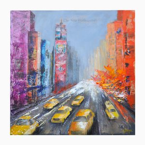 Dany Soyer, New York: Taxis Jaunes, 2023, Acrylic on Canvas-QNR-1699799