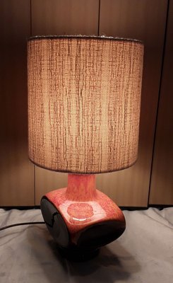 Dark Blue and Orange Ceramic Table Lamp, 1970s-HOI-830261